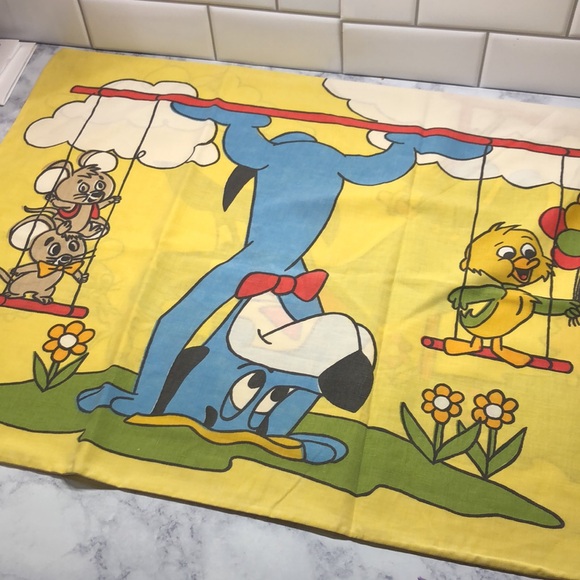 VTG RARE!! Huckleberry Hound Sheet & Pillowcase - Picture 4 of 10